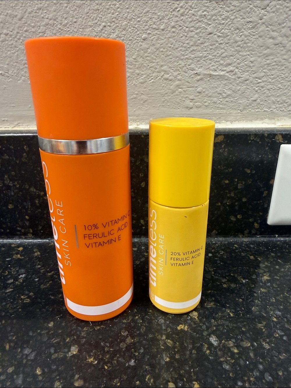 Limitless Skin Care Vitamin C + Ferulic Acid Serum in Orange and Yellow